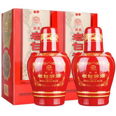 山西汾酒42度老白汾酒 醇柔 杏花村酒清香型475ml*2 双支装醇柔老白汾 送礼礼盒