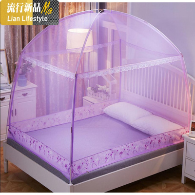 蒙古包蚊帐1.8m床1.35家用1.5文帐子1.3x2.0米1.2加厚2.2防摔全底 三维工匠