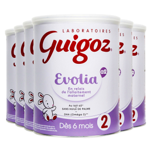 法国进口古戈氏guigoz 2段奶粉 A2蛋白配方小乖兔紫罐6-12个月800g*6罐装
