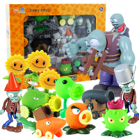 植物大战僵尸玩具2全套豌豆寒冰射手公仔玩具软胶玩偶摆件套装可发射软弹儿童男孩玩具 686-18软胶9个植物+3个僵尸+子