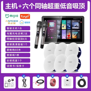 先科(SAST)智能AI家庭吸顶音响套装家用客厅无线蓝牙吊顶 智能K歌主机+6个6.5英寸超重低音同轴吸顶音响