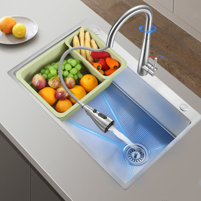 欧琳(OULIN)水槽米粒纹大单槽厨房洗菜盆洗碗池