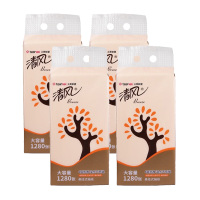 清风抽纸4层320抽4提悬挂式湿水不易破立体压花AR1ATM