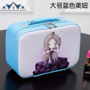 女收纳包手提便携可爱洗漱包手提化妆品箱化妆品手提化妆箱 三维工匠
