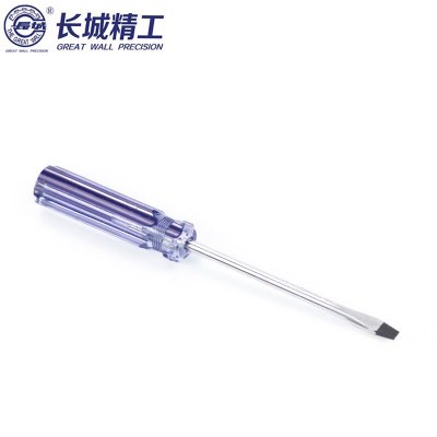 长城精工 Cr-V蓝透双色彩条柄螺丝批 一字起子改锥工具 5*250mm 274105 10把/件 1件