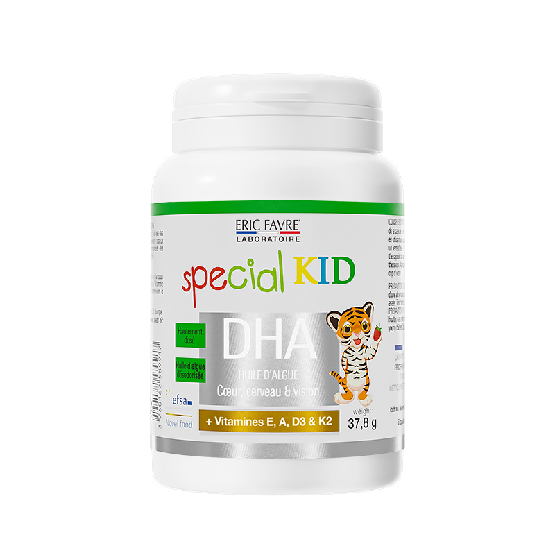[DHA][可溯源防伪]原装进口 法国艾瑞可ERIC FAVRE埃里克儿童DHA胶囊藻油60粒0岁以上