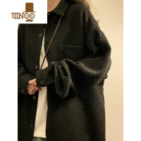 YANXU山本风衬衫男设计感英伦雅痞外套男春季日系复古褶皱针织夹克