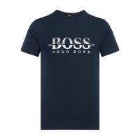 男款logo印花T恤圆领短袖平直下摆棉质舒适休闲运动户外