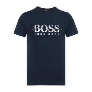 男款logo印花T恤圆领短袖平直下摆棉质舒适休闲运动户外