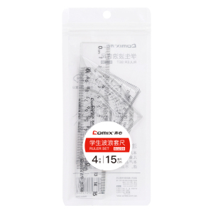 齐心 B3259 波浪套尺学生 透明