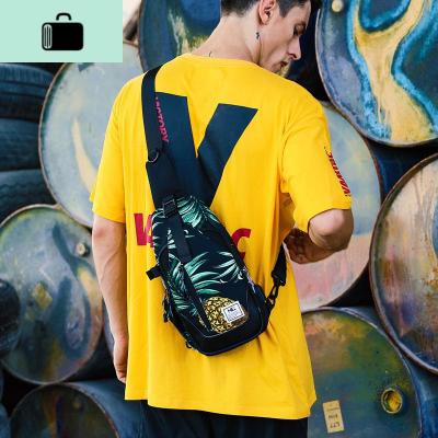 胸包男生韩版潮牌嘻哈时尚街头学生男士单肩包bf风斜挎包小背包包NEW LAKE 菠萝色