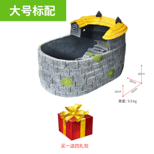 养龟盆乌龟缸带晒台养乌龟专用生态龟缸小型别墅家用豪华水陆创意