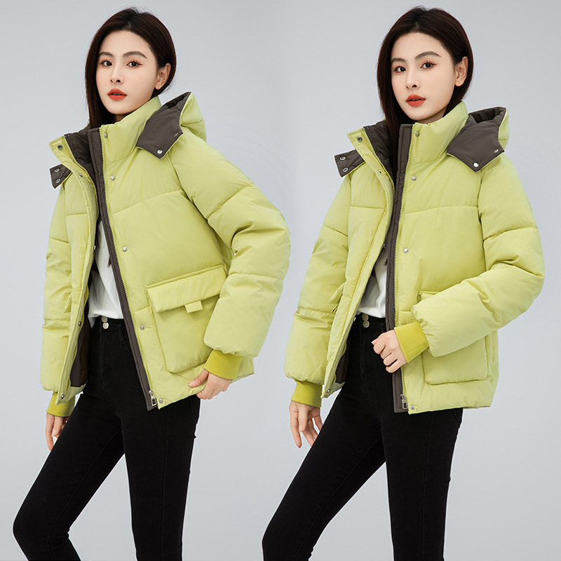 羽绒棉衣女外套新款连帽面包服百搭冬装韩版宽松短款时尚棉服