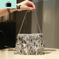 复古银色亮片包包全水钻闪亮流苏手提包晚宴包斜挎链条包包女小包NEW LAKE女斜挎包