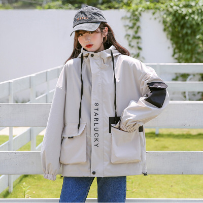 迪鲁奥(DILUAO)工装外套女2021新款秋冬新款学生百搭宽松bf棒球服ins初秋上衣