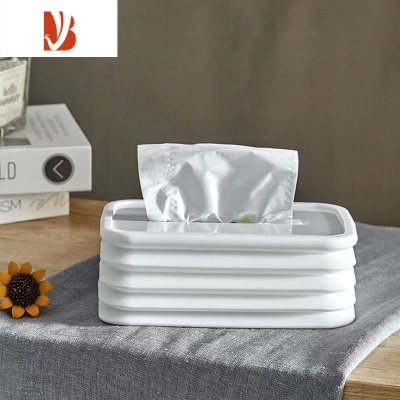 三维工匠硅胶纸巾盒折叠式高颜值小清新风格卧室家居桌茶几创意耐用抽纸盒 奶白色1个装