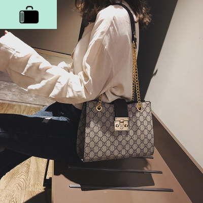 包包女2020新款潮韩版简约百搭锁扣链条包时尚大气单肩斜挎杀手包NEW LAKE女手包