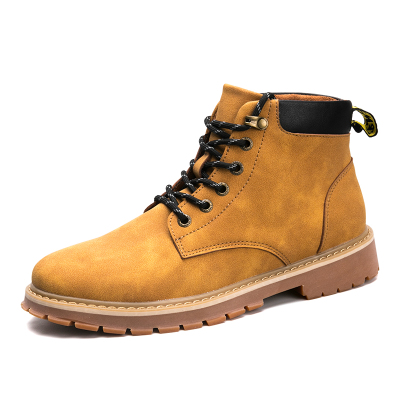 歌爱妮2019马丁靴男高帮秋冬季潮流百搭中帮男士大黄工装鞋子情侣雪地短靴子