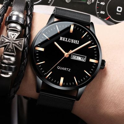 铭侣机械表男防水夜光商务男士手表男学生韩版简约石英表时尚潮流运动非机械表