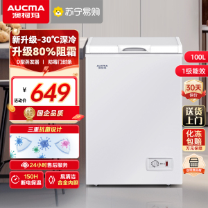 澳柯玛100升冷柜家用小冰柜全冷冻冷藏两用卧式一级单温冷柜冰箱
