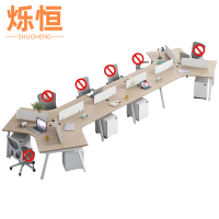 烁恒 屏风办公桌 十人位含柜 套