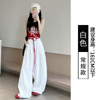 美式气球弯刀裤女夏季新款高腰垂感休闲宽松辣妹高街阔腿裤子_542