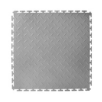 先围 PVC工业地板拼接 灰色钢板纹 片