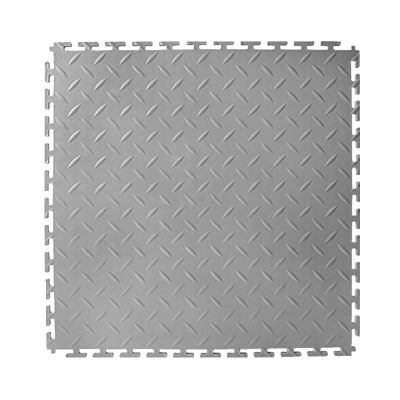先围 PVC工业地板拼接 灰色钢板纹 片