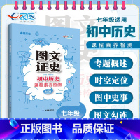 历史 [正版]图文证史 初中历史课程素养检测 七年级适用 初中历史教辅复习工具书图文知识大全 中国历史 全国通用 中华地
