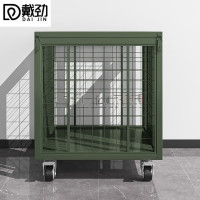戴劲金属移动网箱仓储笼应急物资周转箱野营装备箱带网带轮子900*900*900mm(无拉手)