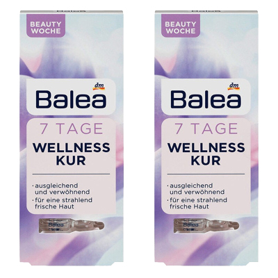 德国原装进口Balea芭乐雅玻尿酸精华原液紫色安瓶精华玻尿酸面部精华液7天焕肤保湿补水提拉紧致提亮肤色改善暗沉2盒装