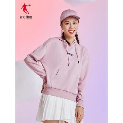 乔丹运动卫衣女2021春季新款连帽休闲情侣套头衫卫衣长袖女士上衣
