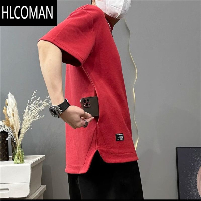 HLCOMAN2025夏季新款隐藏式口袋T恤冰丝短袖男圆领百搭纯色宽松大码半袖