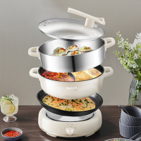 苏泊尔(SUPOR)电火锅 家用功率上蒸下煮分体式涮肉火锅多功能不粘6L升料理大容量电热电煮锅H30YKX56AY