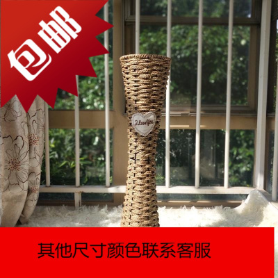 复古北欧编织花瓶编藤编客厅装饰干花插花花篮花瓶花盆花器