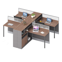 科朔 办公桌职员桌 员工桌 板式屏风桌 四人位 KS-06L3046