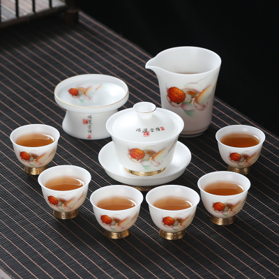 元青整套茶具精装伴手礼盒(MULTIPOTENT)白瓷套组羊脂玉冰种功夫茶具套装