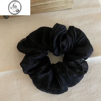 JiMi韩国褶皱发圈大肠圈高级感黑白头绳头花百搭发饰简约猪大肠头绳