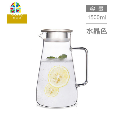 家用冷水壶玻璃耐热高温凉白开水杯茶壶凉茶壶防爆大容量水瓶扎壶 FENGHOU L003+2只装SD-31烧水壶
