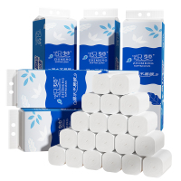 织梦 卫生纸家用原生木浆无芯卷纸 五层加厚20卷每提 整提装便携实惠装擦手纸厕纸巾 母婴可用 2提装