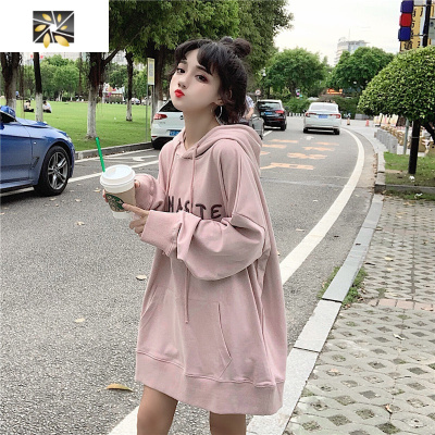 暖青汇胖mm大码薄款卫衣女秋装2020新款韩版宽松原宿慵懒风bf外套上衣潮卫衣