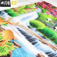 三维工匠钻石画2019新款满钻大幅客厅流水生财山水贴砖自己 [满钻]180*80cm[炫彩魔方AB钻][全部贴]多十字绣