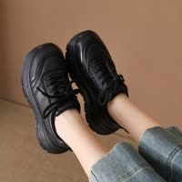 头层牛皮老爹鞋女2026春季新款时尚精品厚底百搭舒适运动休闲鞋