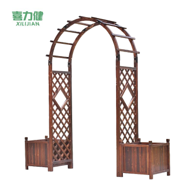 喜力健 防腐木拱门花架 带花箱-宽160CM 套