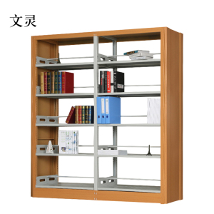 文灵钢制书架置物架图书馆单双面书店阅览室学校档案架资料架落地铁架