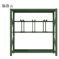 福洛云农具摆放架器材存放架军绿色拆装盾牌货架锹镐架2000*600*2000