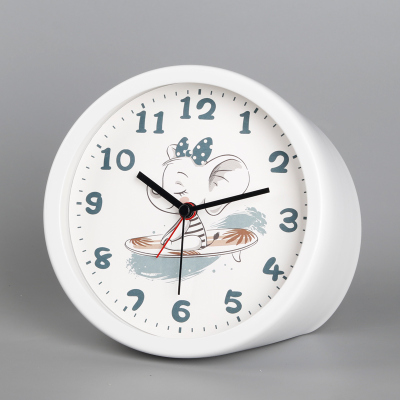 TQJ早教闹钟儿童学习座钟学生用静音桌面钟时尚认表时钟小象台钟