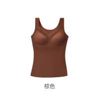 保暖背心免穿文胸无痕肌底衣发泡胶升温秋冬隐形背心女带胸垫打底