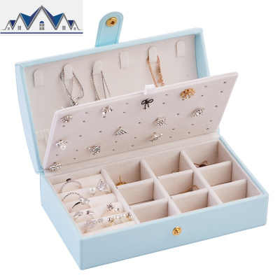 多层便携首饰盒公主欧式韩国可爱项链耳钉珠宝收纳盒中国风 三维工匠