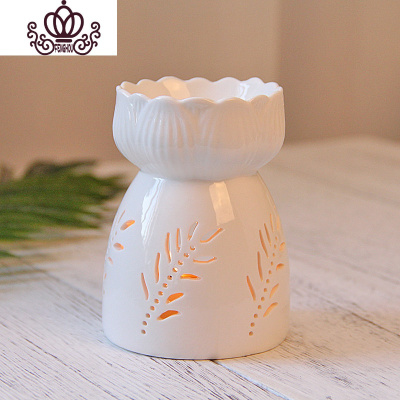 封后香薰精油灯禅意陶瓷精油炉蜡烛卧室家用熏香炉浪漫院会所麦穗（送蜡烛托+10个蜡烛）香薰灯炉/器具